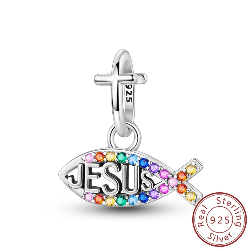 925 Sterling Silver Holy Light Jesus and Fish Charms Pendant Jewellery Fit Original 925 Bracelet For Women DIY Gift
925 Sterling Silver Holy Light Jesus and Fish Charms Pendant Jewellery Fit Original 925 Bracelet For Women DIY Gift