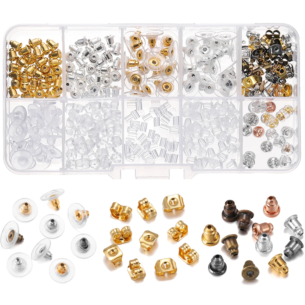 340Pcs/Box Ear Plug Box Clear Silicone Rubber Alloy Earring Clasp Earrings Accessories Kit DIY Jewelry Making Ears Hook Findings
340Pcs/Box Ear Plug Box Clear Silicone Rubber Alloy Earring Clasp Earrings Accessories Kit DIY Jewelry Making Ears Hook Findings