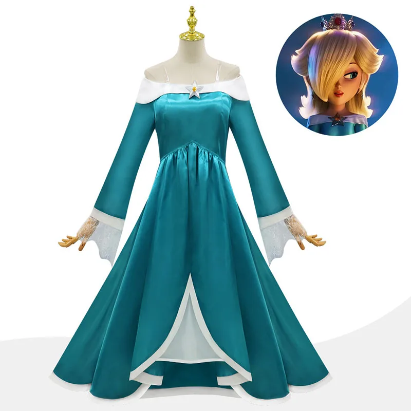 Rosalina Princess Fancy Elegant Blue Dress Galaxy Movie Women Cosplay Costume Halloween Theme Party Crown Earring With Accessory
Rosalina Princess Fancy Elegant Blue Dress Galaxy Movie Women Cosplay Costume Halloween Theme Party Crown Earring With Accessory