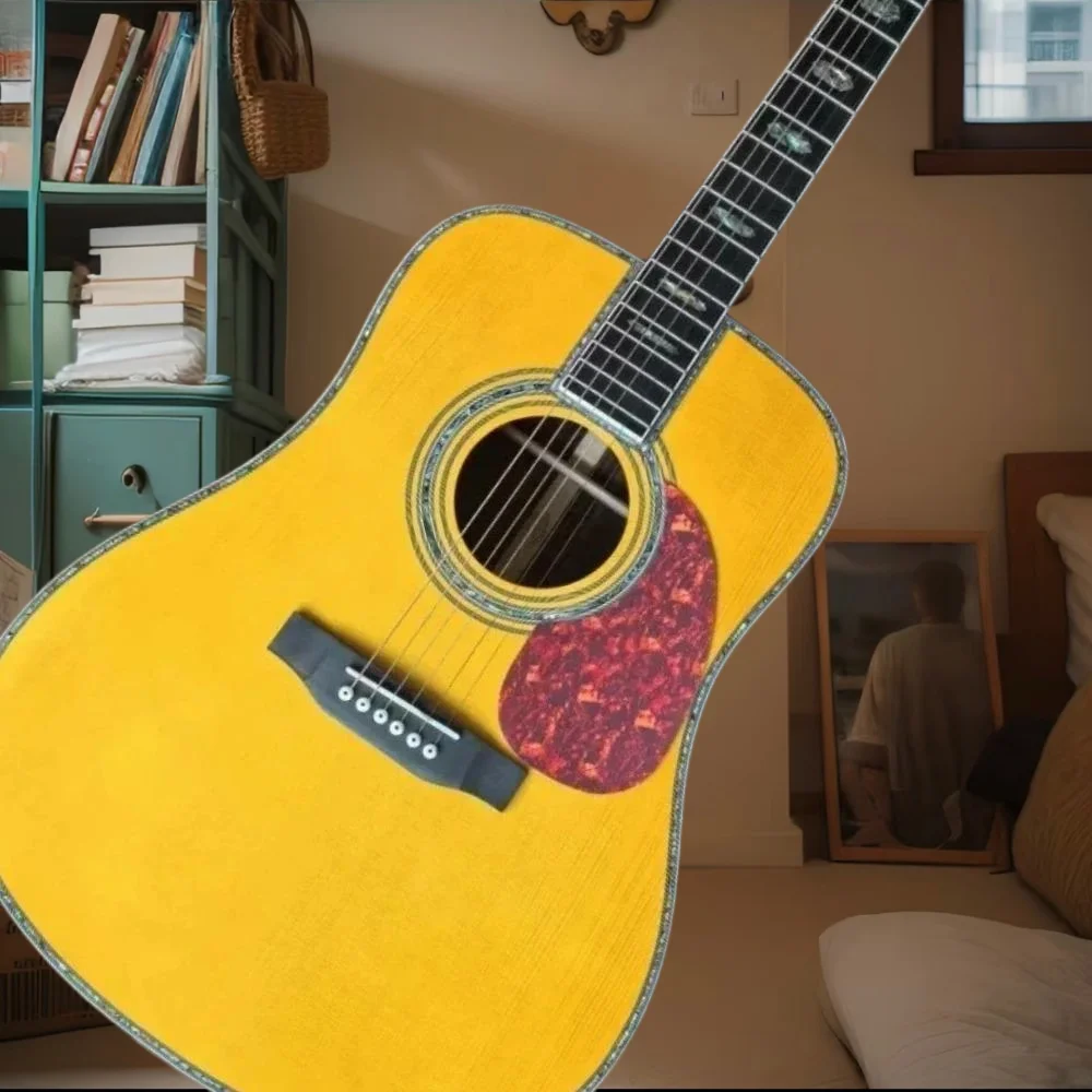 Yellow D45 Series Acoustic Guitar Mahogany Body Ebony Fingerboard Free Shipping Professional Guitarists Valentine's Day gift
Yellow D45 Series Acoustic Guitar Mahogany Body Ebony Fingerboard Free Shipping Professional Guitarists Valentine's Day gift