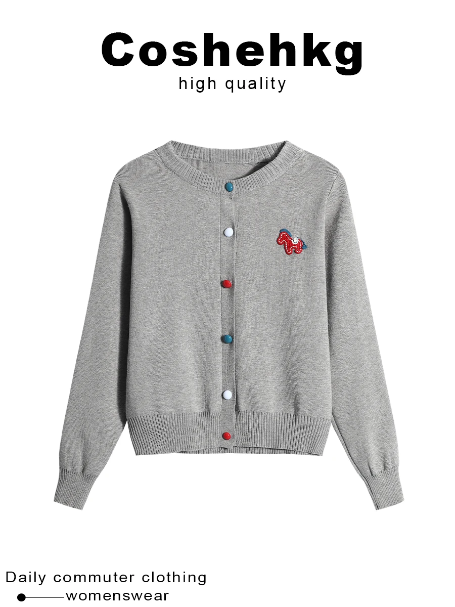 Coshehkg Grey Embroidered Knit Open Cardigan Women's Spring Autumn Loose Slimming Button up Top Korean Style Loose Fit Knitte...
Coshehkg Grey Embroidered Knit Open Cardigan Women's Spring Autumn Loose Slimming Button up Top Korean Style Loose Fit Knitte...