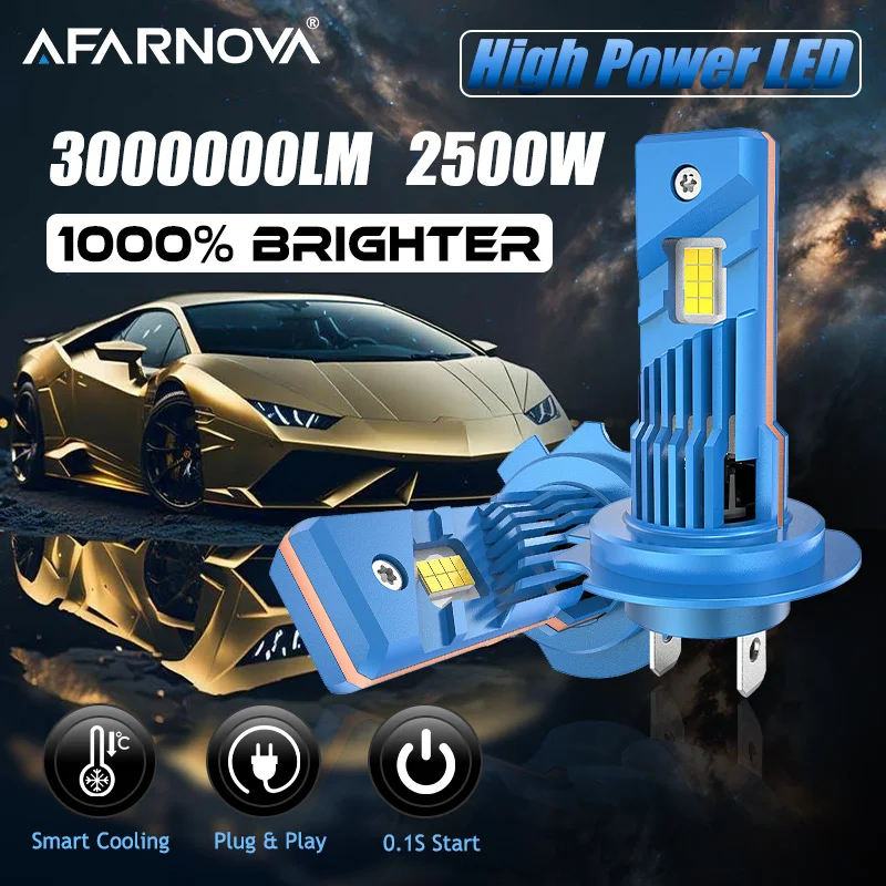 2500W H7 LED Car Headlight Bulb Canbus High-Power 3000000LM CSP Chip Turbo Fan Auto Light H7 LED Bulb Plug&Play Car Headlamp 12V
2500W H7 LED Car Headlight Bulb Canbus High-Power 3000000LM CSP Chip Turbo Fan Auto Light H7 LED Bulb Plug&Play Car Headlamp 12V
