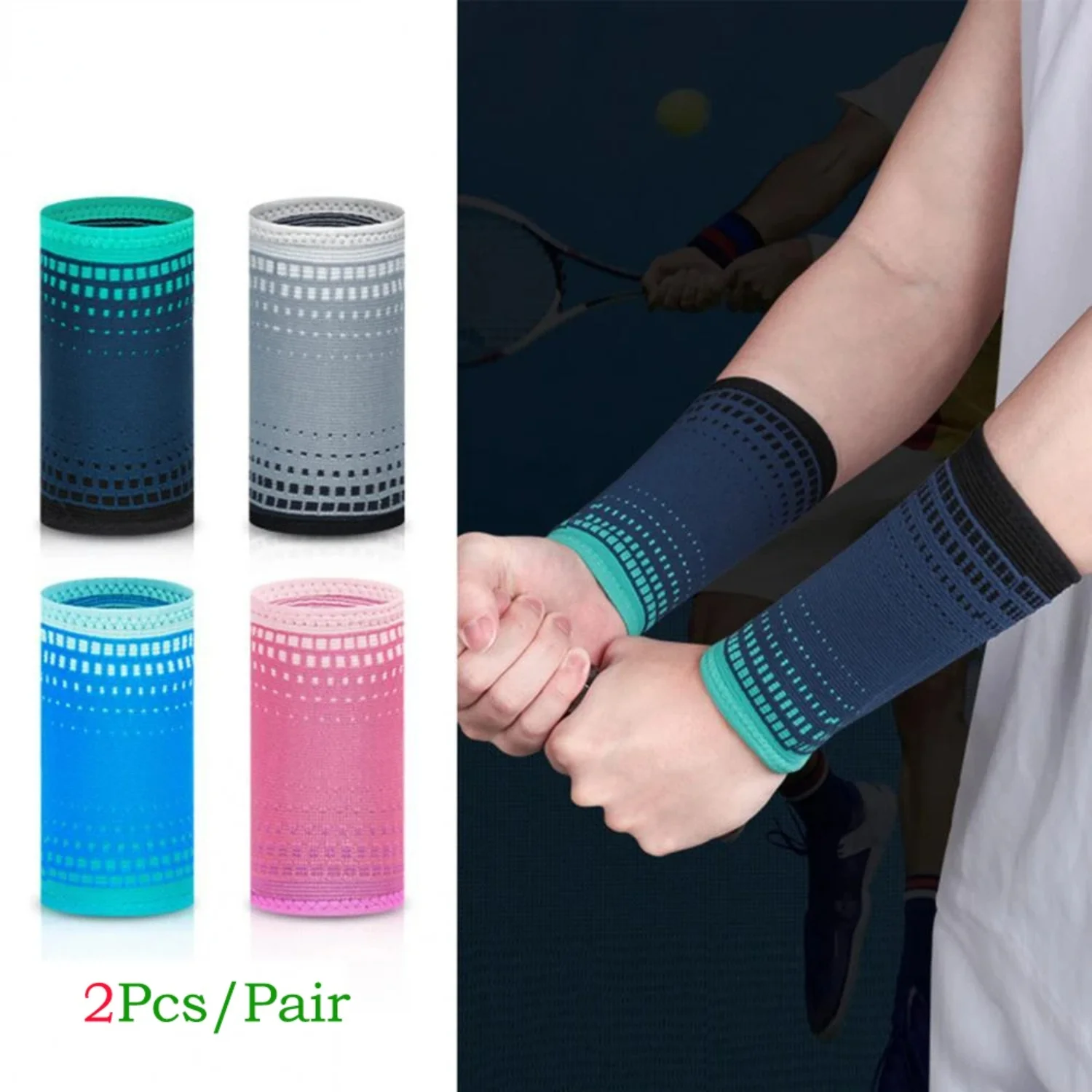 2Pcs/Pair Wrist Support Nylon Knitting Wrist Protection Compression Bands Elastic & Breathable Outdoor Sports Wristbands Bracers
2Pcs/Pair Wrist Support Nylon Knitting Wrist Protection Compression Bands Elastic & Breathable Outdoor Sports Wristbands Bracers