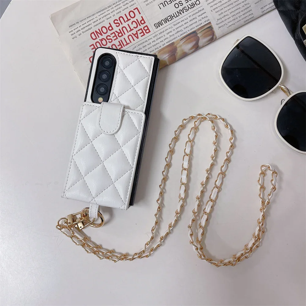 Чехол-держатель с слотом для карт для Samsung Galaxy Z Fold 6 5 4 3 Fold6 Fold 5G, роскошный кожаный чехол для телефона с ремешком через плечо 
Чехол-держатель с слотом для карт для Samsung Galaxy Z Fold 6 5 4 3 Fold6 Fold 5G, роскошный кожаный чехол для телефона с ремешком через плечо