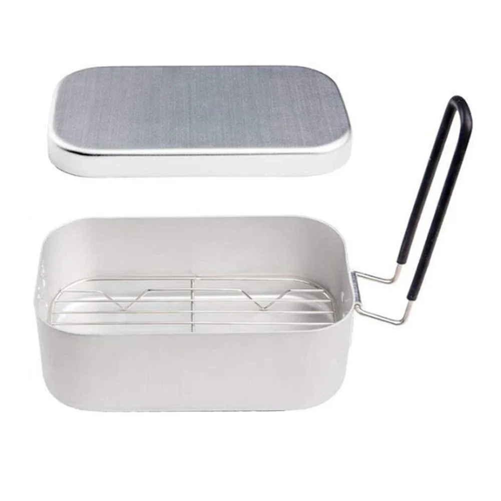 Outdoor Cooking Silver Aluminum Lunch Box Portable Outdoor Cooking Kit Aluminum Lunch Box Lightweight Tableware
Outdoor Cooking Silver Aluminum Lunch Box Portable Outdoor Cooking Kit Aluminum Lunch Box Lightweight Tableware
