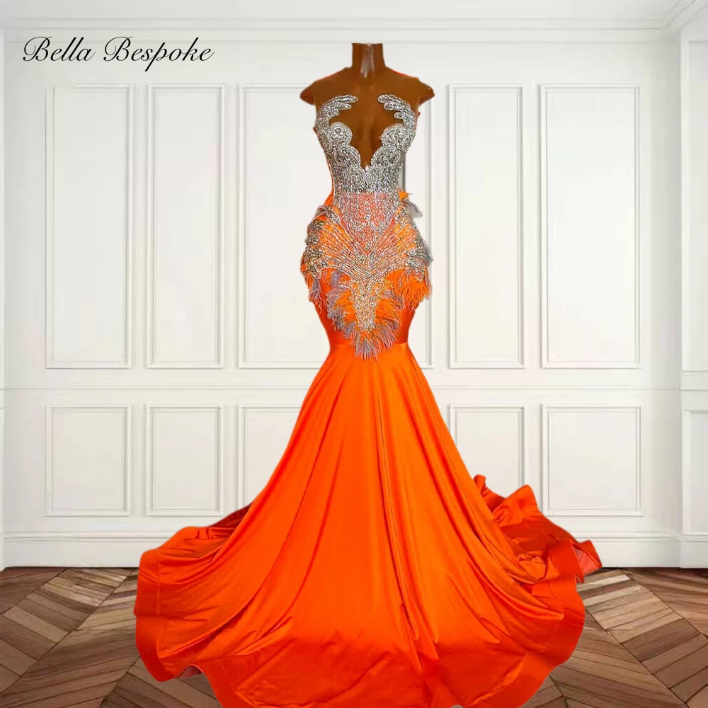 Orange O N Long Prom Dresses For Black Girls Bead Crystal 2025 Birthday Luxury Dress Feathers Mermaid Graduation Gown Customized
Orange O N Long Prom Dresses For Black Girls Bead Crystal 2025 Birthday Luxury Dress Feathers Mermaid Graduation Gown Customized