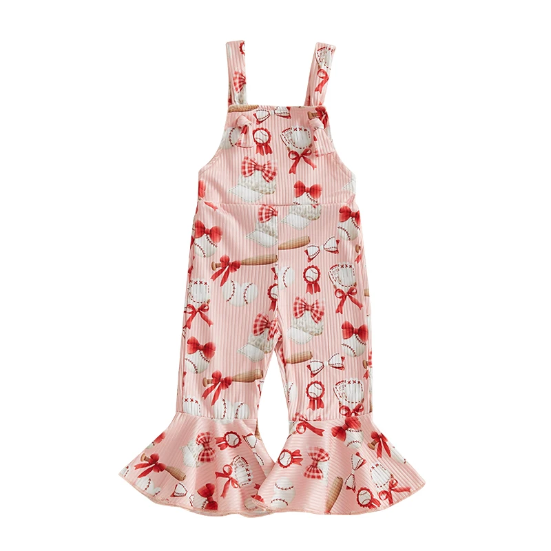 Toddler Girls Summer Overalls Jumpsuit Baseball Bow Printed Sleeveless Flare Pants Romper
Toddler Girls Summer Overalls Jumpsuit Baseball Bow Printed Sleeveless Flare Pants Romper
