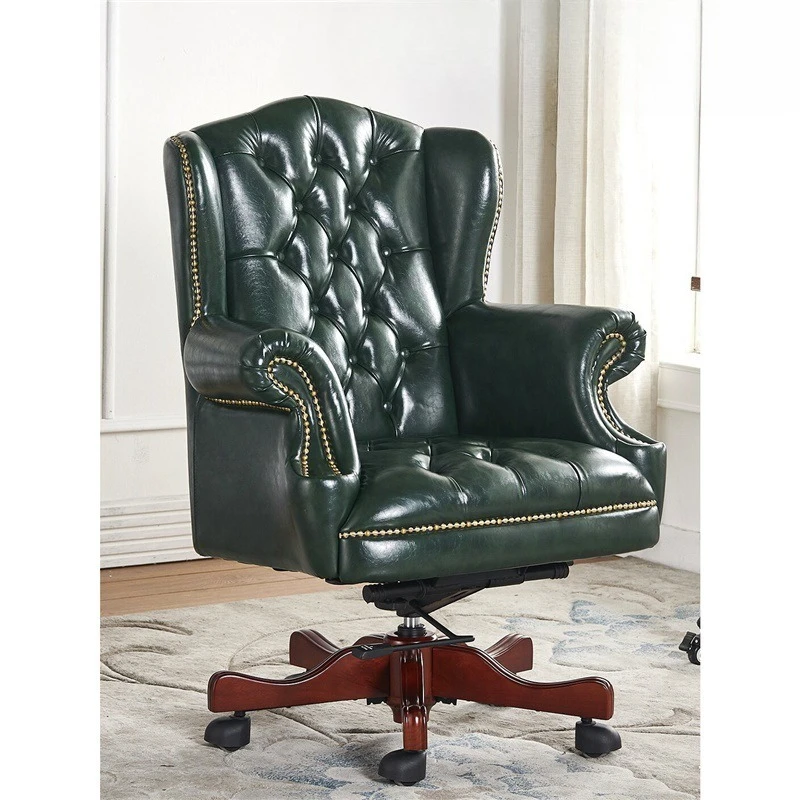 American solid wood leather boss chair computer chair retro class chair
American solid wood leather boss chair computer chair retro class chair