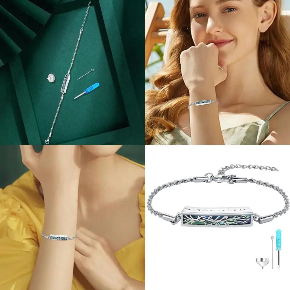 Sterling Silver Abalone Urn Bracelet with Tree of Life, Hummingbird, and Butterfly for Ashes, Women's Cremation Jewelry Locket
Sterling Silver Abalone Urn Bracelet with Tree of Life, Hummingbird, and Butterfly for Ashes, Women's Cremation Jewelry Locket