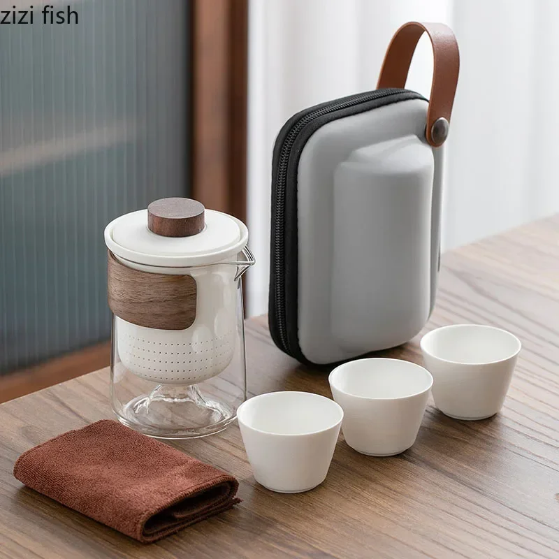 Portable Travel Tea Set Outdoor Ceramic Kung Fu Tea Set Glass Teas Making Tools Teas Infuser Teapot Tea Cup Teaware Sets
Portable Travel Tea Set Outdoor Ceramic Kung Fu Tea Set Glass Teas Making Tools Teas Infuser Teapot Tea Cup Teaware Sets