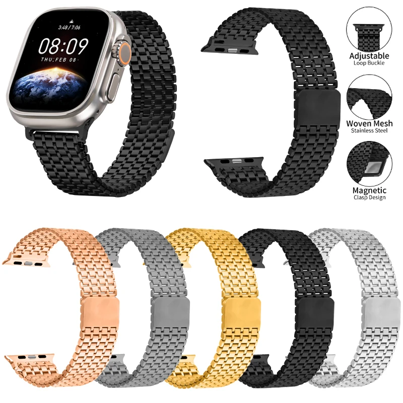 Ремешок из нержавеющей стали для Apple Watch Ultra 2 49 мм 10 46 мм 9 8 7 45 мм 41 мм Металлический магнитный браслет iWatch 6 5 4 SE2 44 мм 40 42 мм
Ремешок из нержавеющей стали для Apple Watch Ultra 2 49 мм 10 46 мм 9 8 7 45 мм 41 мм Металлический магнитный браслет iWatch 6 5 4 SE2 44 мм 40 42 мм
