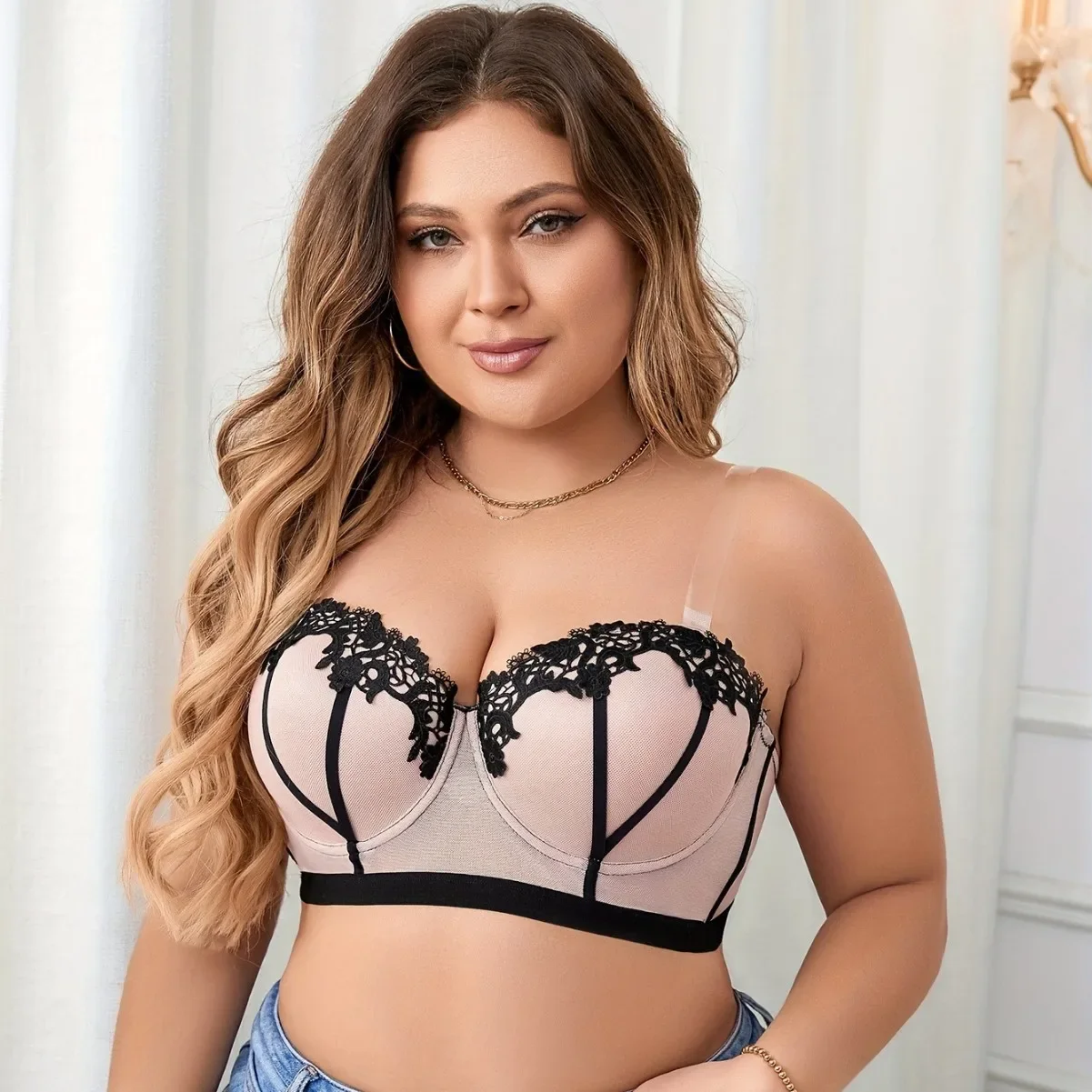 Lace Underwire Bra Anti-Slip Side Support Adjustable Transparent Straps Brassiere for Women Everyday Confidence Underwear
Lace Underwire Bra Anti-Slip Side Support Adjustable Transparent Straps Brassiere for Women Everyday Confidence Underwear