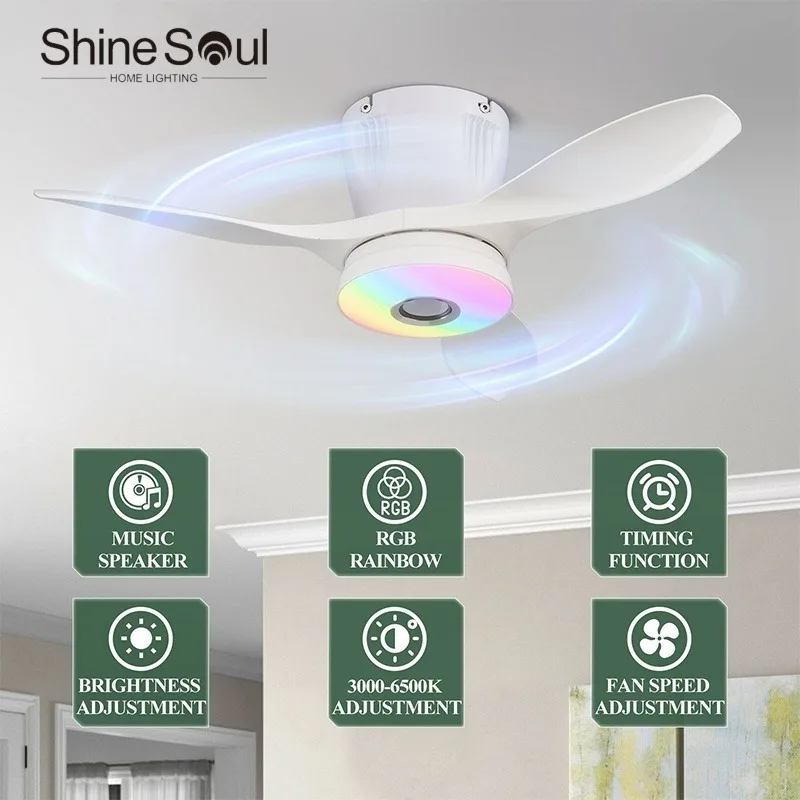 LED Ceiling Fan Light RGB Remote Control Bluetooth Music Fan Light Kitchen Living Room Bedroom Electric Fans Indoor Decor Lamp
LED Ceiling Fan Light RGB Remote Control Bluetooth Music Fan Light Kitchen Living Room Bedroom Electric Fans Indoor Decor Lamp