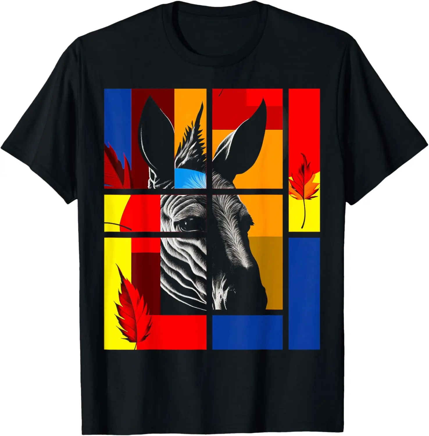 Футболка с красочным рисунком осла с изображением животных 
Футболка с красочным рисунком осла с изображением животных