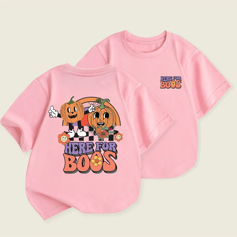 Girls' Short-sleeved T-shirt Halloween Pumpkin Head Print Casual Summer Crew-neck Children's Wear Girls Clothes Boys Clothes
Girls' Short-sleeved T-shirt Halloween Pumpkin Head Print Casual Summer Crew-neck Children's Wear Girls Clothes Boys Clothes
