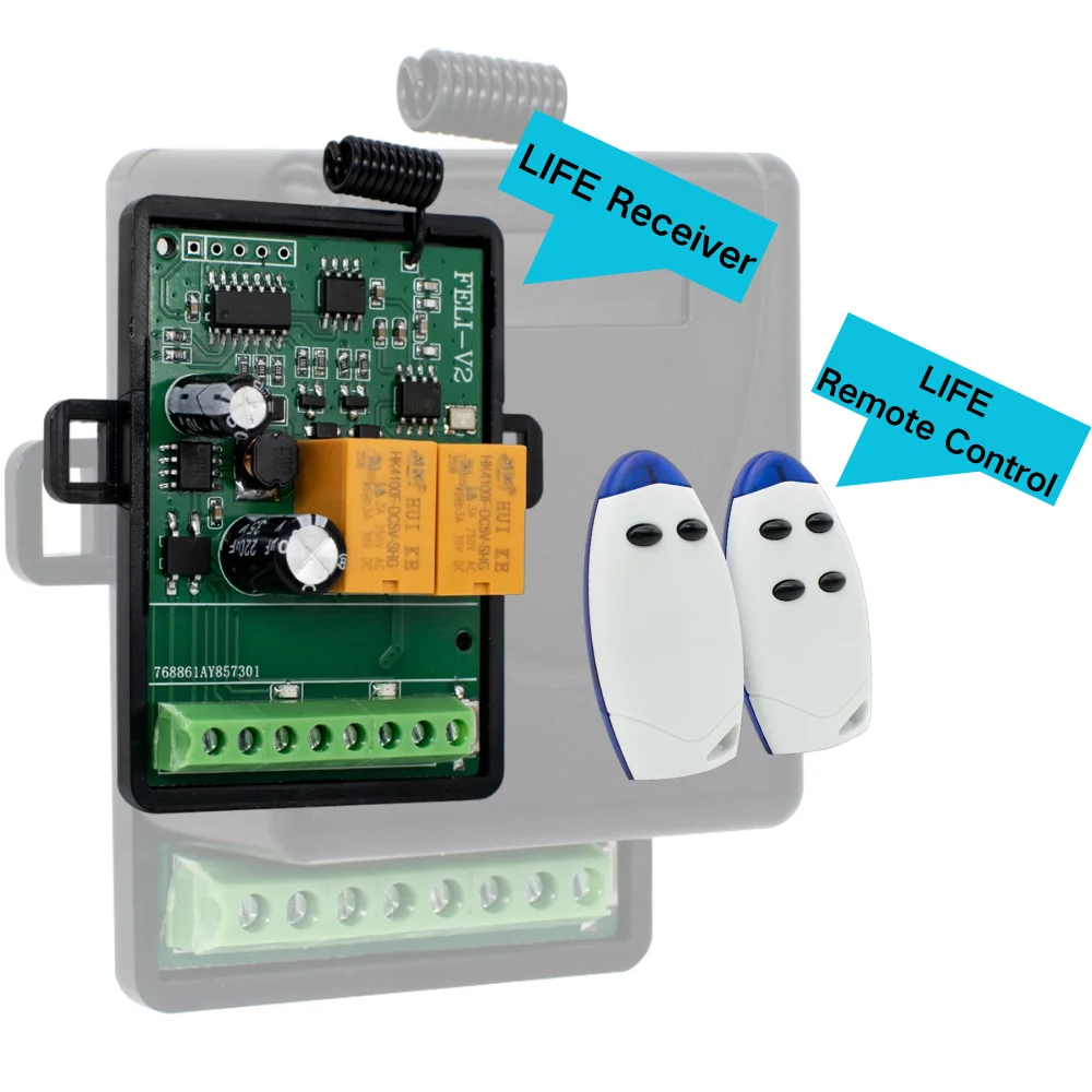 LIFE Remote Control Receiver And Remote Control For LIFE FIDO2 FIDO4 VIP2 VIP2R VIP4 VIP4R STAR BRAVO 2/4 433.92MHz Gate Opener