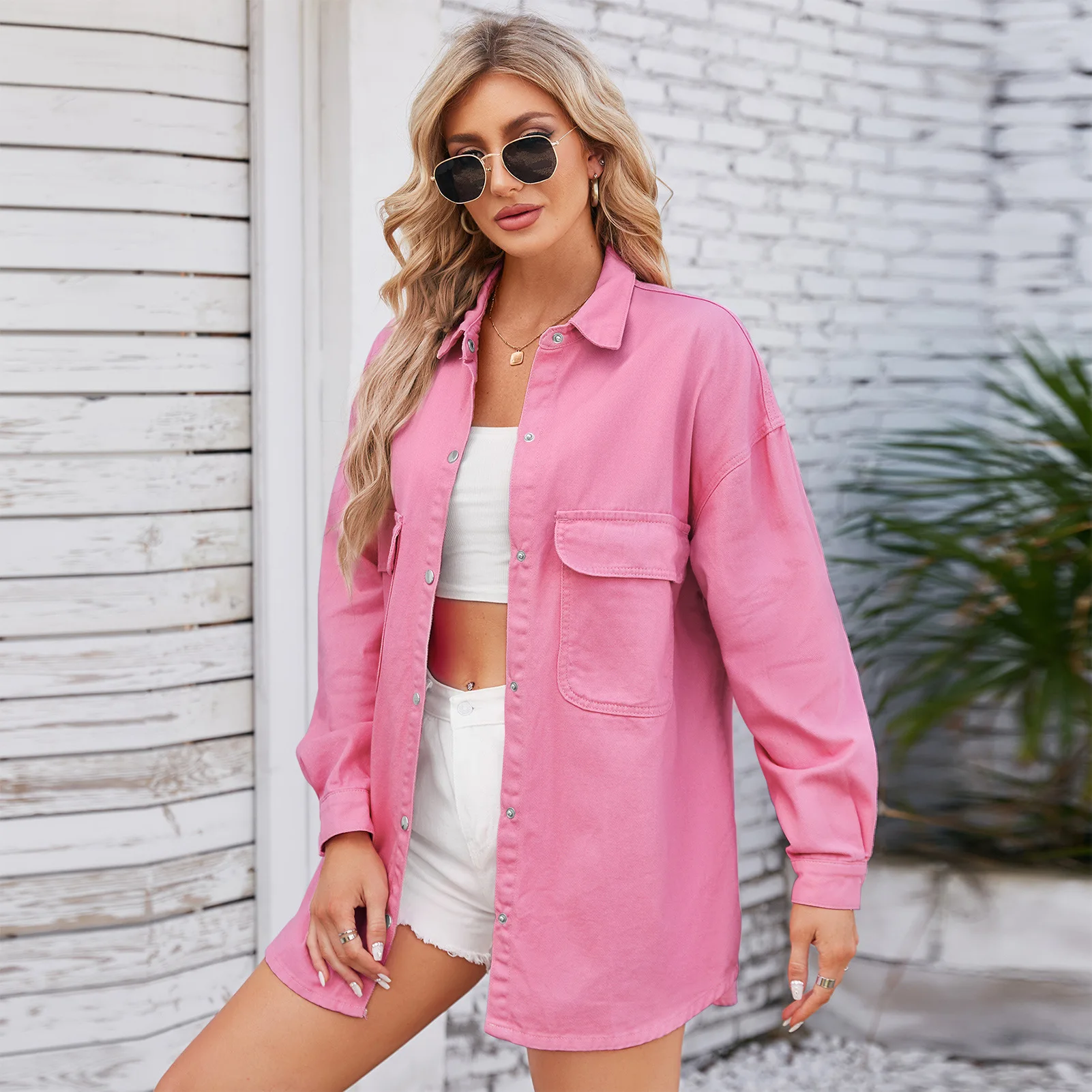 Spring Denim Shirt Tops Women Casual Chic Y2K Streetwear Female Washed Loose Long-sleeved Denim Shirt Top
Spring Denim Shirt Tops Women Casual Chic Y2K Streetwear Female Washed Loose Long-sleeved Denim Shirt Top