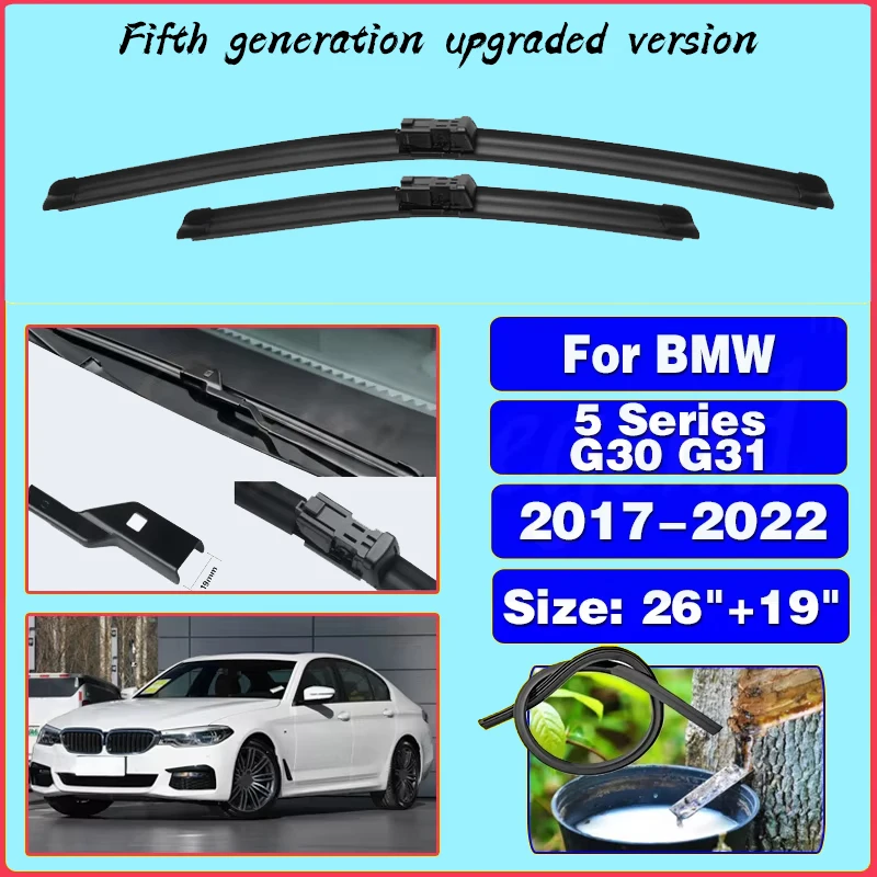 Front Wiper Blades For BMW 5 Series E G30 G31 F90 2017-2022 Windshield Windscreen Front Window 26"+19" Fifth silent upgrade
Front Wiper Blades For BMW 5 Series E G30 G31 F90 2017-2022 Windshield Windscreen Front Window 26"+19" Fifth silent upgrade