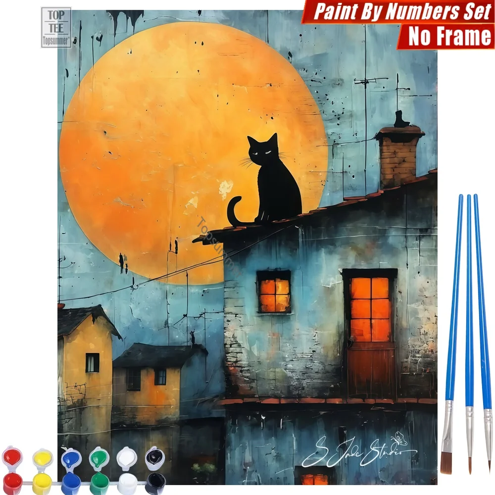 Набор для рисования по номерам «Черный кот на крыше» - Гигантская оранжевая луна. Художественные занятия. Новогодний подарок для сына.
Набор для рисования по номерам «Черный кот на крыше» - Гигантская оранжевая луна. Художественные занятия. Новогодний подарок для сына.
