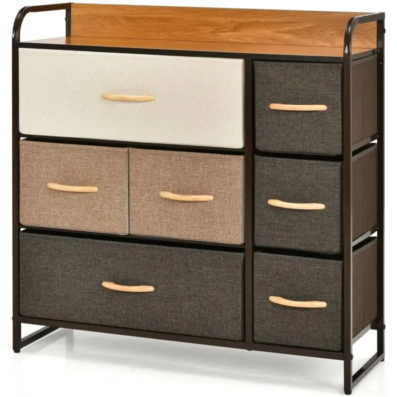 7 Drawer Tower Steel Frame and Wooden Top Dresser Storage Chest for Bedroom
7 Drawer Tower Steel Frame and Wooden Top Dresser Storage Chest for Bedroom