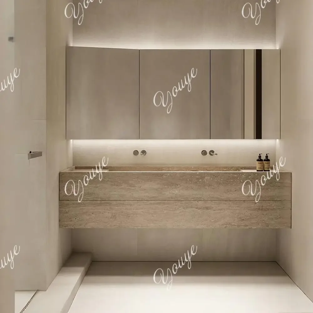 "Double Sink Vanity Set: Italian Red Travertine, Dual Faucets, Narrow Frame Deep Basin & Child-Safe Edges - Premium Bathroom"
"Double Sink Vanity Set: Italian Red Travertine, Dual Faucets, Narrow Frame Deep Basin & Child-Safe Edges - Premium Bathroom"