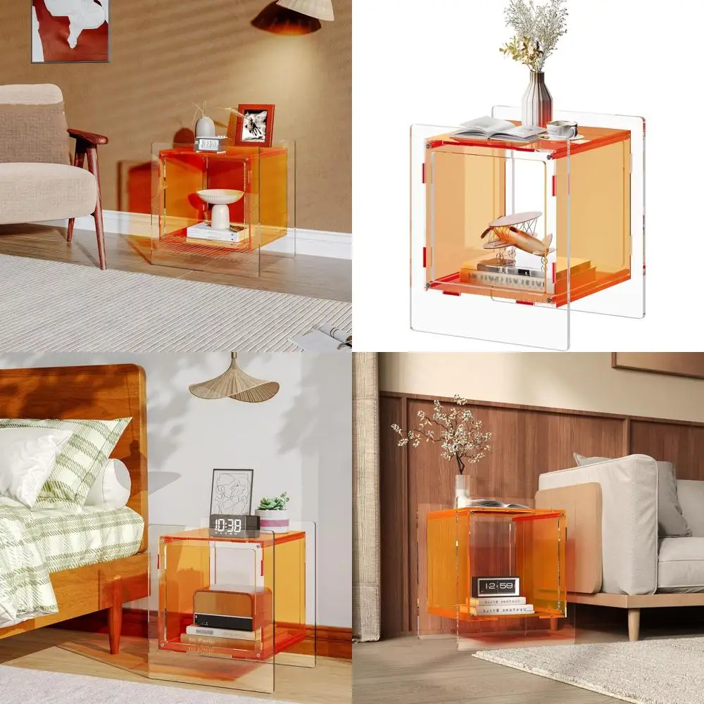 Оранжевый акриловый приставной столик для хранения с открытой полкой для гостиной, спальни, домашнего офиса и дисплея проигрывателя пластинок
Оранжевый акриловый приставной столик для хранения с открытой полкой для гостиной, спальни, домашнего офиса и дисплея проигрывателя пластинок