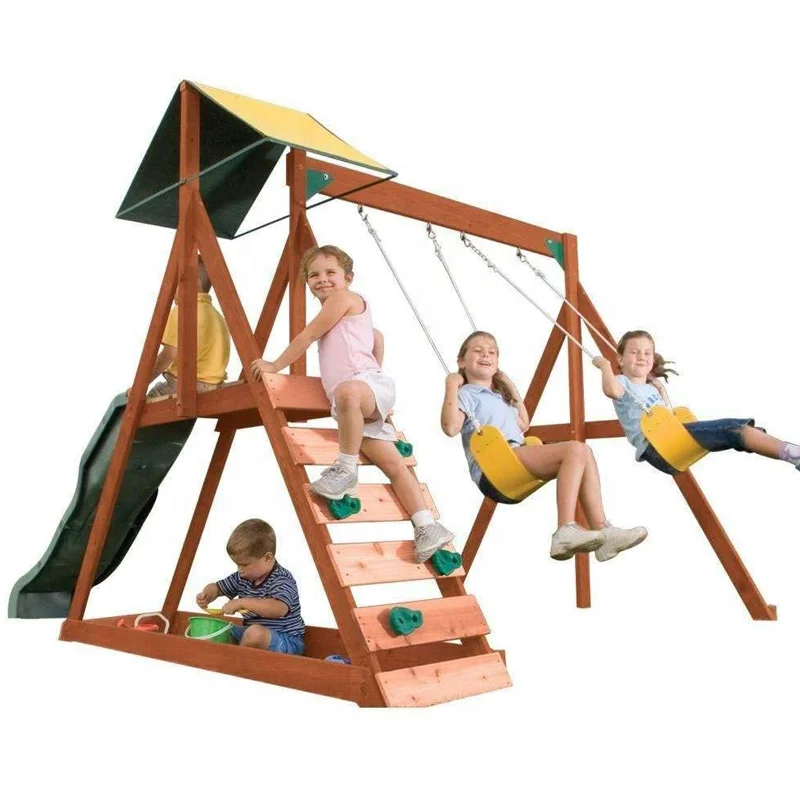 Waterproof Wooden Playhouses For Outdoor Garden Games And Kindergarten Swing Set
Waterproof Wooden Playhouses For Outdoor Garden Games And Kindergarten Swing Set