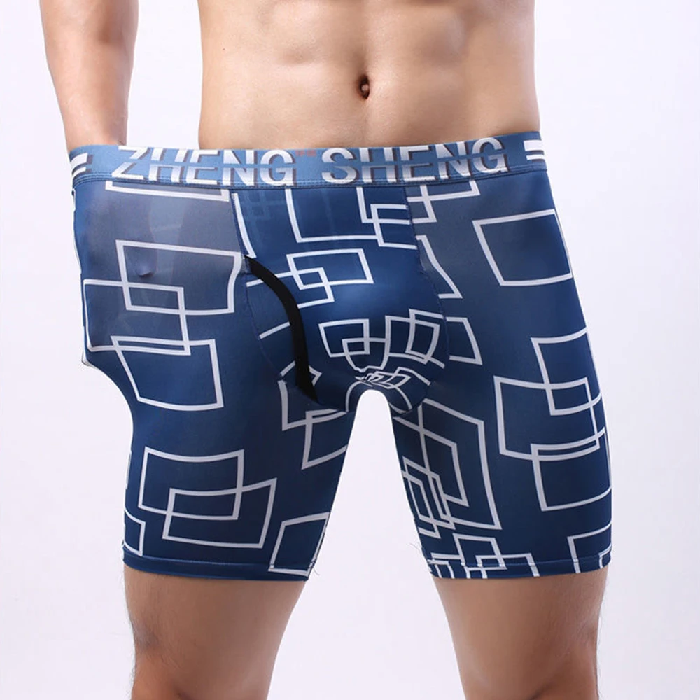 Mens Sports Gym Trunks Seamless Print Boxer Briefs Ice Silk Long Leg Shorts Underwear Elastic Underpants Pouch Panties Hombre
Mens Sports Gym Trunks Seamless Print Boxer Briefs Ice Silk Long Leg Shorts Underwear Elastic Underpants Pouch Panties Hombre