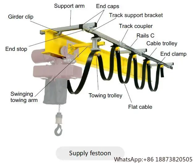 High Quality C Rail Track Type Flat Cable Wire Rope Festoon System Cable Trolley Catenary for Crane
High Quality C Rail Track Type Flat Cable Wire Rope Festoon System Cable Trolley Catenary for Crane