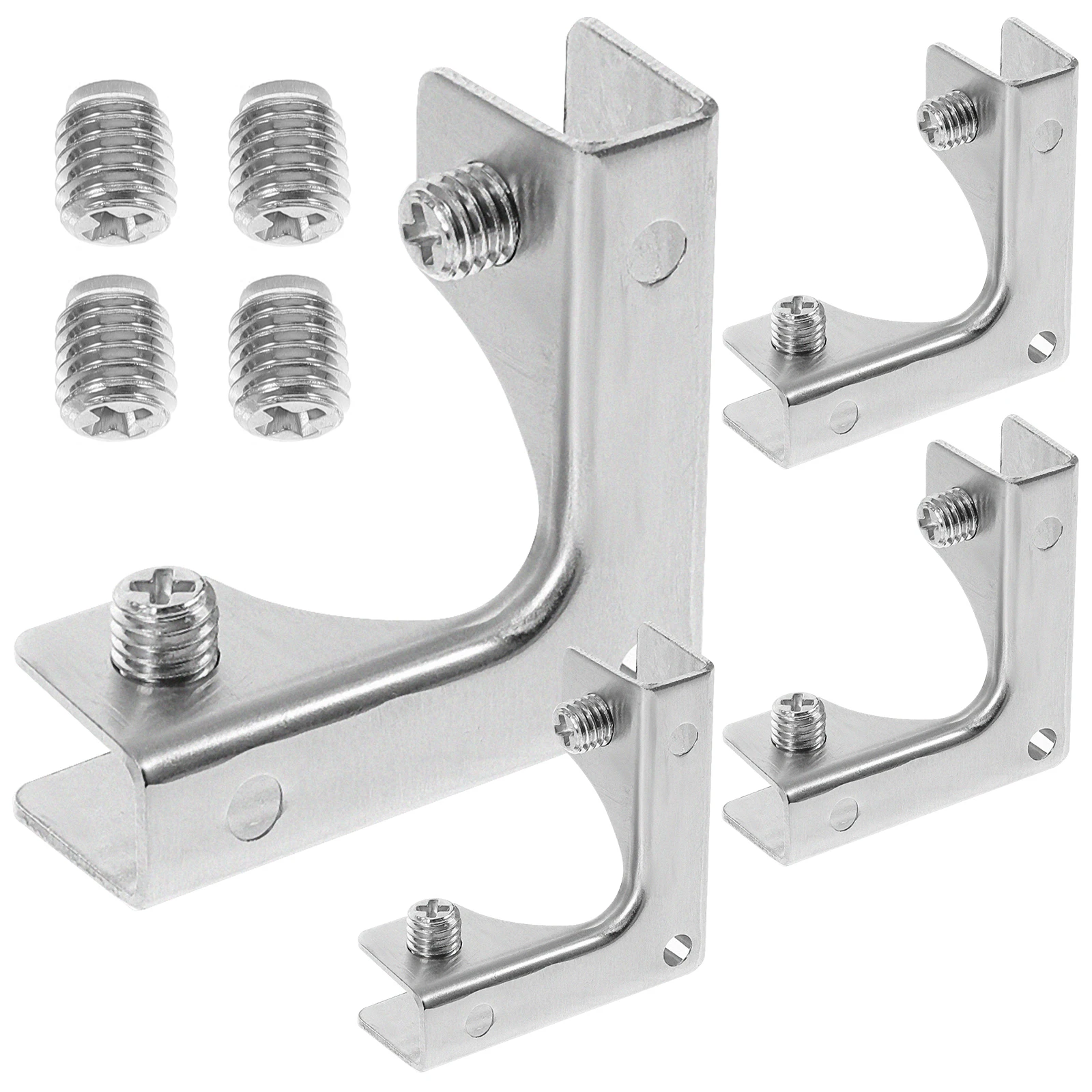 4 Pcs L-Shaped 304 Stainless Steel Glass Clamps for Railing Handrail Shelf Support Furniture Silver Easy Installation Anti-Rust
4 Pcs L-Shaped 304 Stainless Steel Glass Clamps for Railing Handrail Shelf Support Furniture Silver Easy Installation Anti-Rust