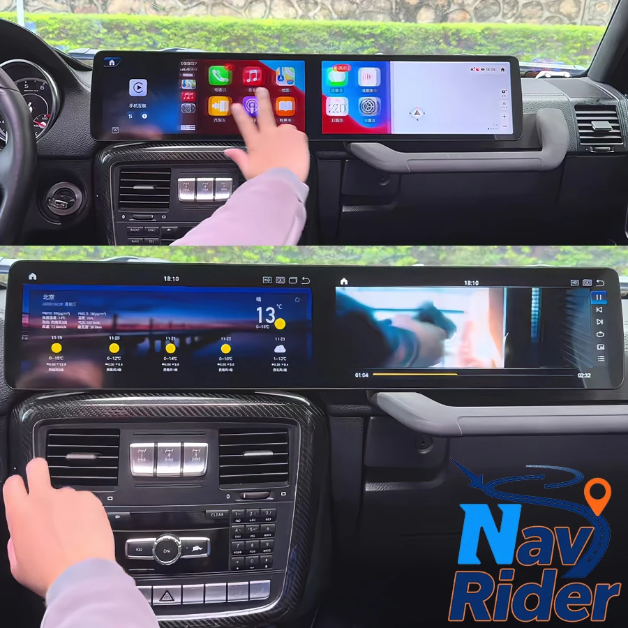 Android Multimedia Player Stereo Carplay Car GPS Navi 12.3+12.3" Dual Screen For Mercedes Benz G Class G350 G500 W463 2018-2025
Android Multimedia Player Stereo Carplay Car GPS Navi 12.3+12.3" Dual Screen For Mercedes Benz G Class G350 G500 W463 2018-2025