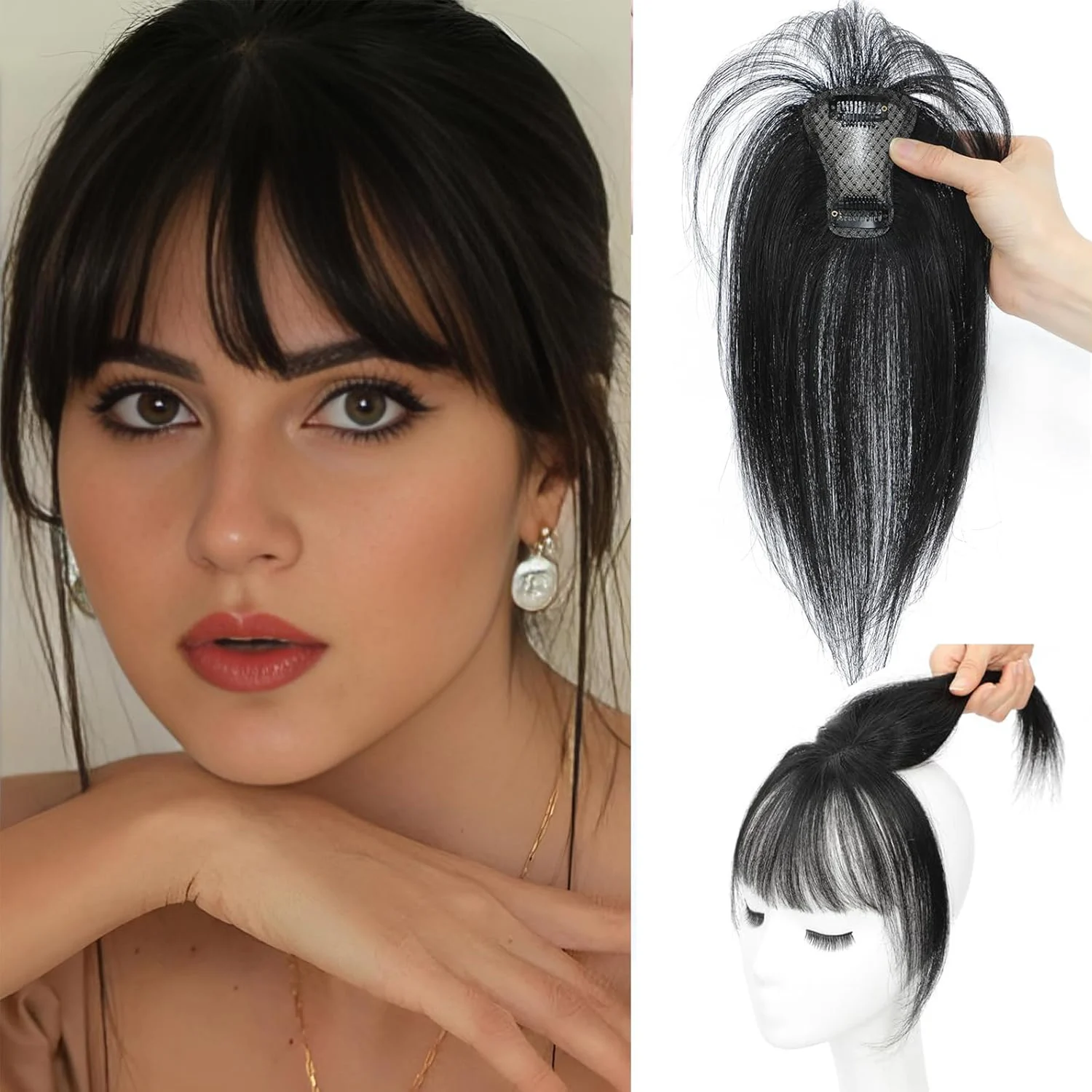 Bangs Hair Clip, 360° Cover Clip in Bangs Real Human Hair 100% Human Hair Clip on Bangs for Women Fake Bangs for Daily Wear
Bangs Hair Clip, 360° Cover Clip in Bangs Real Human Hair 100% Human Hair Clip on Bangs for Women Fake Bangs for Daily Wear