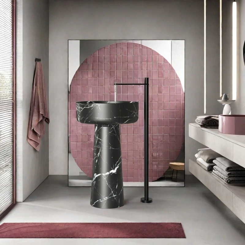 Beige Roman travertine marble balcony outdoor courtyard B & B hand wash washbasin column basin
Beige Roman travertine marble balcony outdoor courtyard B & B hand wash washbasin column basin