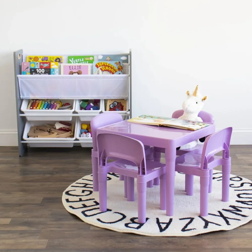 Humble Crew Quinn Kids Lightweight Plastic Table and 4 Chairs Set, Square, Purple
Humble Crew Quinn Kids Lightweight Plastic Table and 4 Chairs Set, Square, Purple