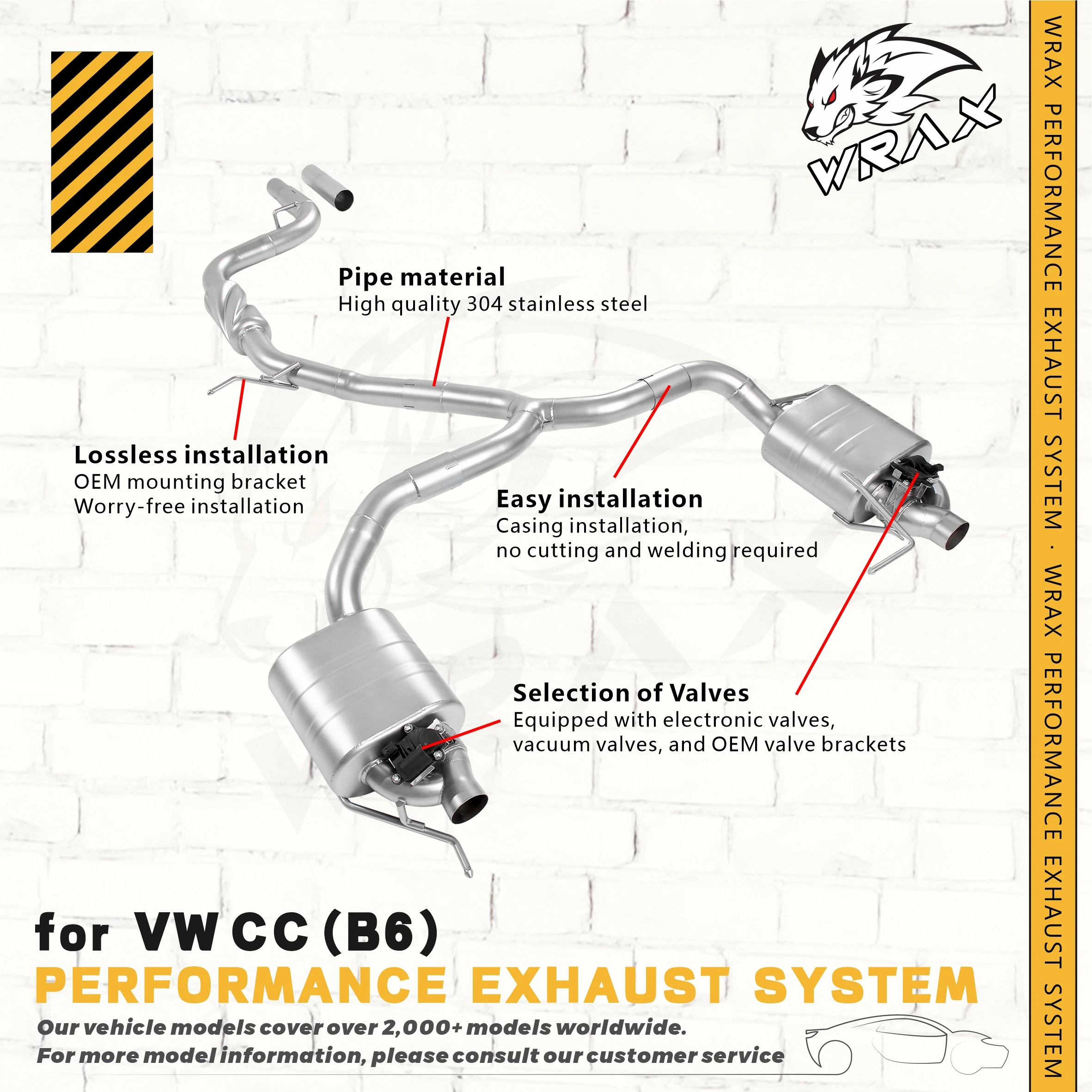 Выхлопная система для VW CC B6, с клапанами, Catback, нержавеющая сталь SS304, глушитель, улучшение производительности, спортивный звук, крепление без сверления, точное соответствие
Выхлопная система для VW CC B6, с клапанами, Catback, нержавеющая сталь SS304, глушитель, улучшение производительности, спортивный звук, крепление без сверления, точное соответствие