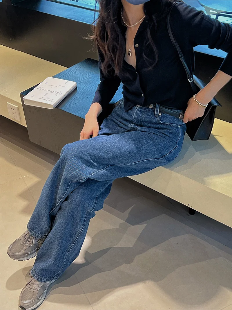 High Waist Straight Leg Wide Leg Jeans Women Loose Fit Denim Pants Autumn New Style Retro Blue Jeans Long Trousers
High Waist Straight Leg Wide Leg Jeans Women Loose Fit Denim Pants Autumn New Style Retro Blue Jeans Long Trousers