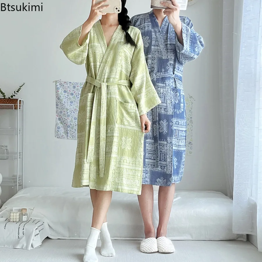 Men's Women's Cotton Robe Kimono Bathrobe Gown Yukata Negligee with Pocket Loose Casual Home Wear Printed Loungewear Sleepwear
Men's Women's Cotton Robe Kimono Bathrobe Gown Yukata Negligee with Pocket Loose Casual Home Wear Printed Loungewear Sleepwear