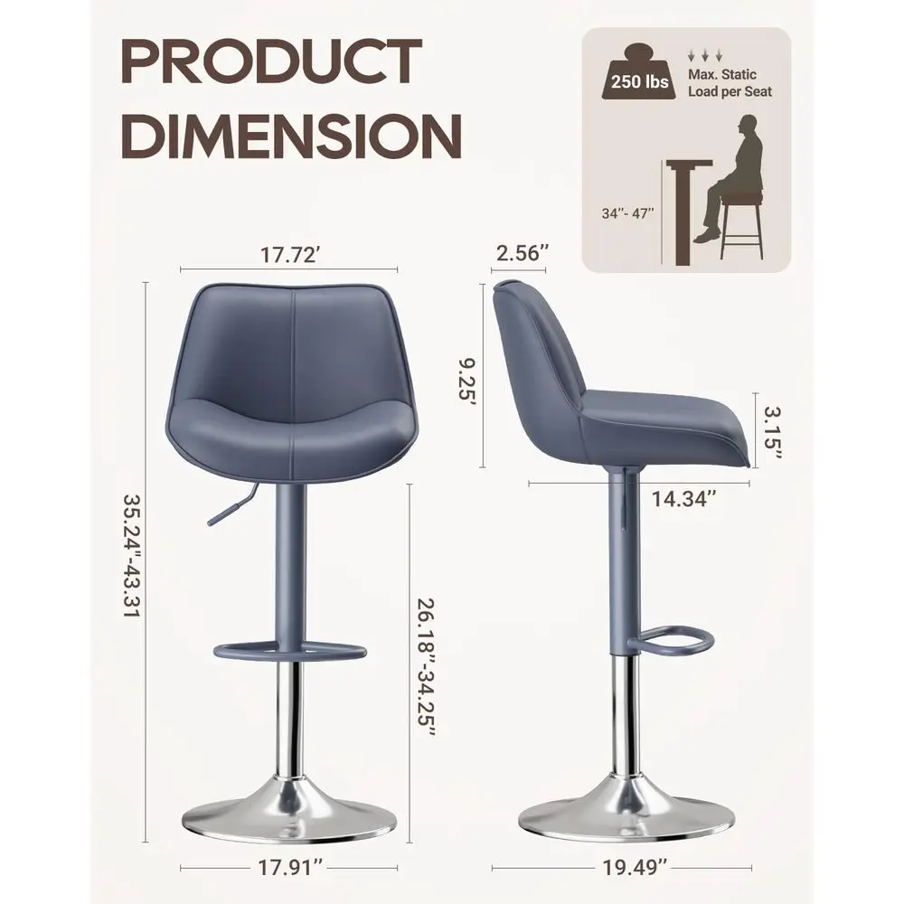 Stools Set of 4, Adjustable Swivel Faux Leather Barstools 2634inch with Footrests, Counter Height Island Chairs for Bar, Kitche
Stools Set of 4, Adjustable Swivel Faux Leather Barstools 2634inch with Footrests, Counter Height Island Chairs for Bar, Kitche