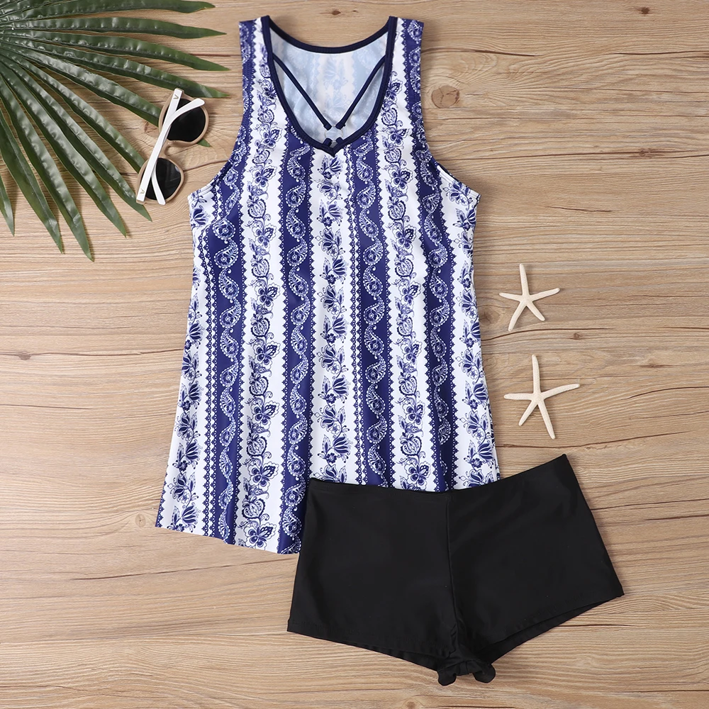 Women's Tropical Print Tankini Set - Stretchy, Non-Transparent Swimwear with High Waist Shorts Bikini Summer Beachwear
Women's Tropical Print Tankini Set - Stretchy, Non-Transparent Swimwear with High Waist Shorts Bikini Summer Beachwear