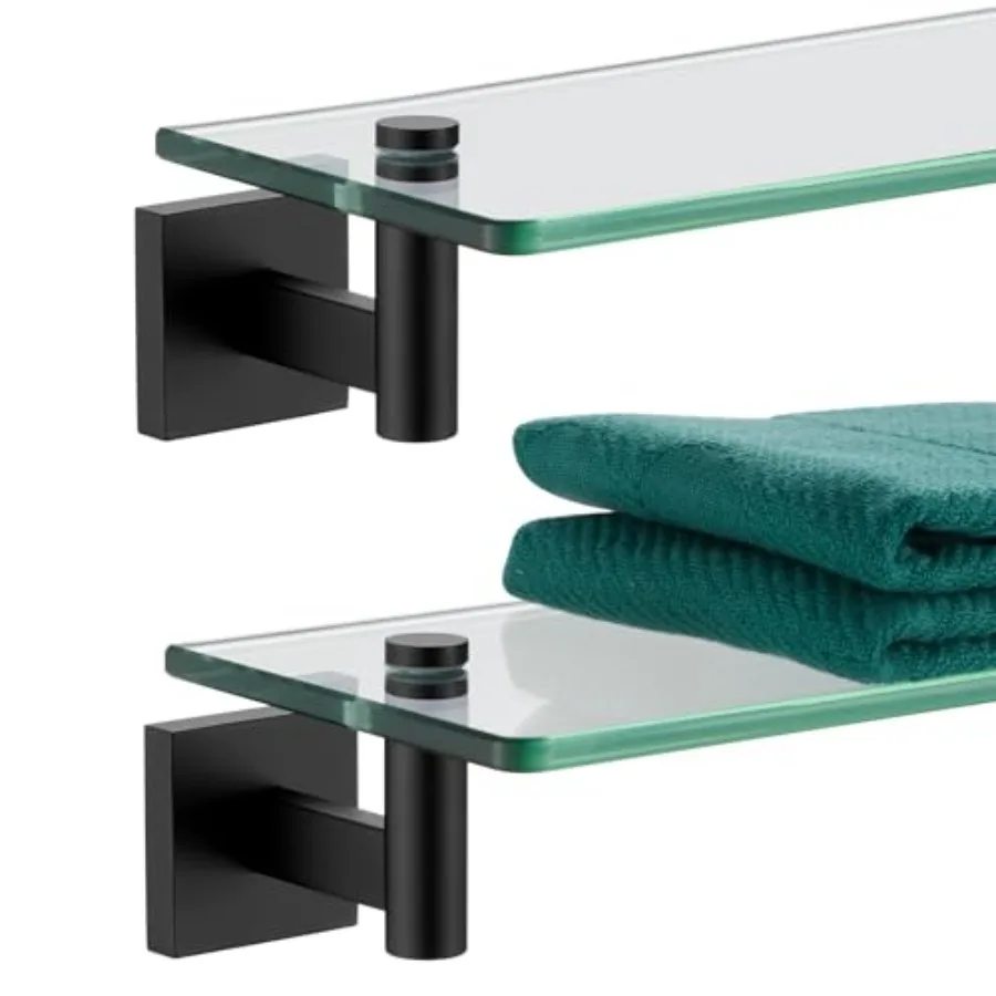 Bathroom Shelves Glass Floating Shelf for Bedroom Living Room Kitchen Hanging Rack Rustproof Wall Mounted Black 2 Pack B1105BK-
Bathroom Shelves Glass Floating Shelf for Bedroom Living Room Kitchen Hanging Rack Rustproof Wall Mounted Black 2 Pack B1105BK-