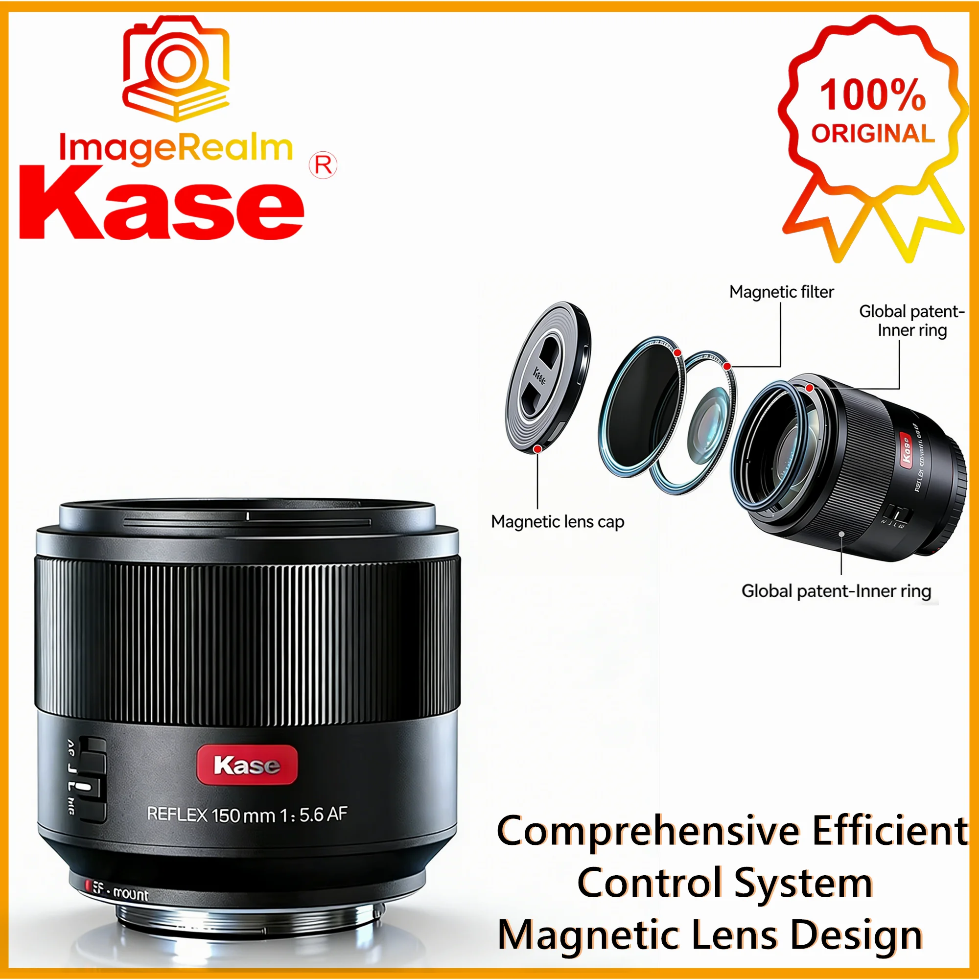 Магнитная линза Kase Reflex 150 мм F5.6 с большим фокусным расстоянием и апертурой, полнокадровая, с автофокусом и комплексной эффективной системой управления
Магнитная линза Kase Reflex 150 мм F5.6 с большим фокусным расстоянием и апертурой, полнокадровая, с автофокусом и комплексной эффективной системой управления