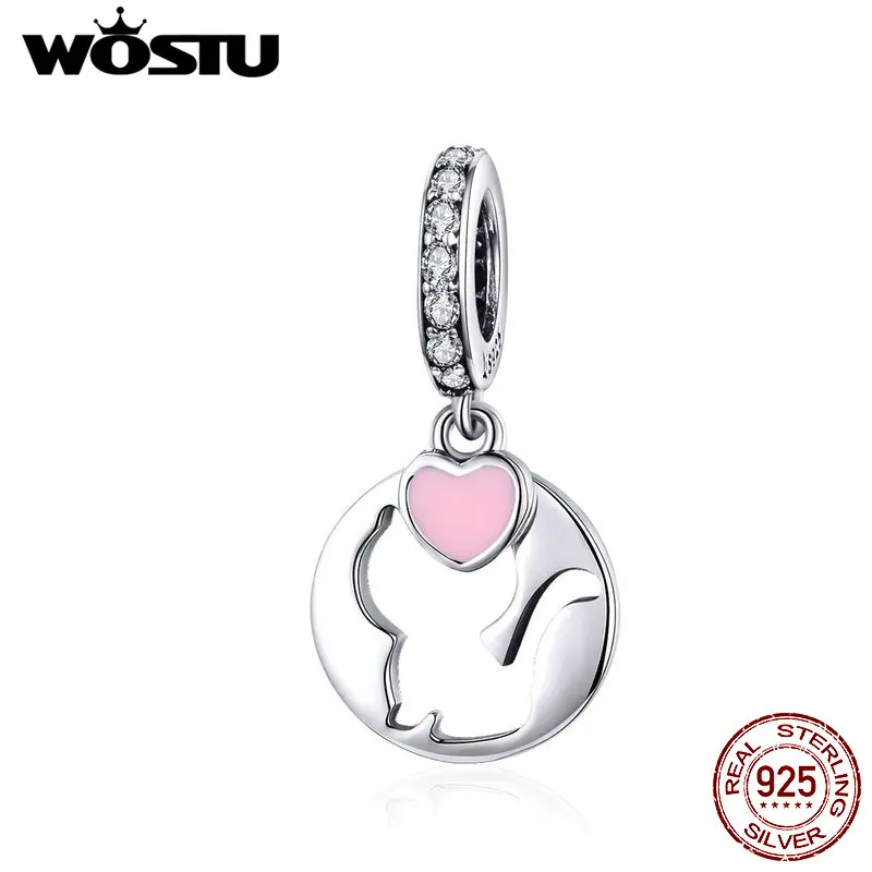 Женский браслет WOSTU, из стерлингового серебра 925 пробы, с подвеской в виде кота, с розовым кубическим цирконием и бусинами, оригинальный браслет, ювелирные изделия с животными, CQC1140
Женский браслет WOSTU, из стерлингового серебра 925 пробы, с подвеской в виде кота, с розовым кубическим цирконием и бусинами, оригинальный браслет, ювелирные изделия с животными, CQC1140