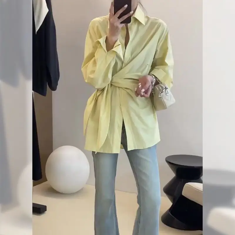 Design Sense Niche Irregular Mid-Length Shirt2025Spring and Autumn Women's French Style Unique Petite Top Trend
Design Sense Niche Irregular Mid-Length Shirt2025Spring and Autumn Women's French Style Unique Petite Top Trend