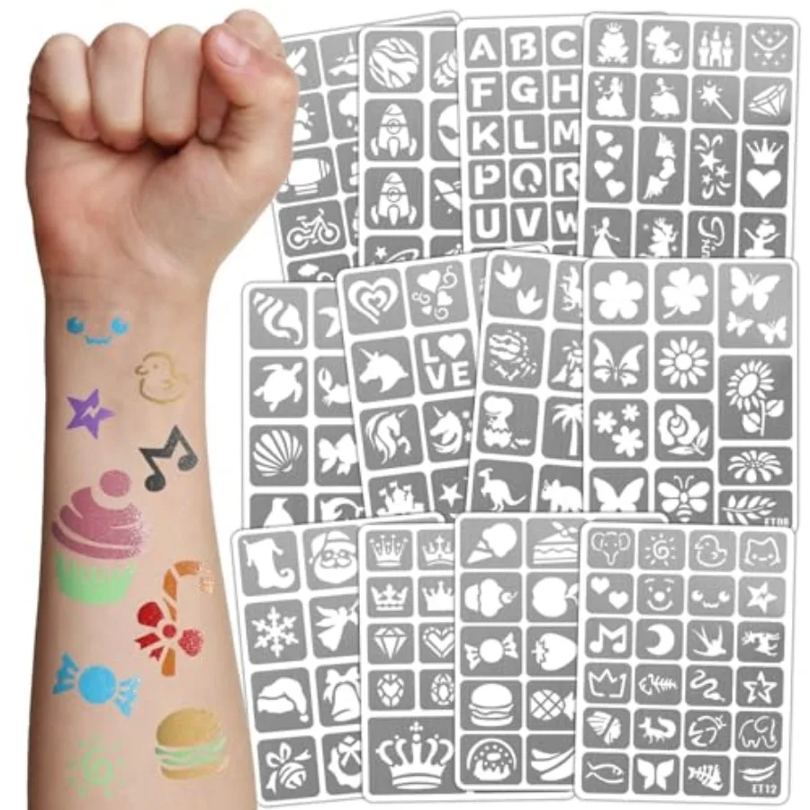 183 PCS Face Paint Stencils for,Boys Girls Face Stencils Temporary Tattoo Stencils, Glitter Tattoo Stencil Stickers for Kid Sch
183 PCS Face Paint Stencils for,Boys Girls Face Stencils Temporary Tattoo Stencils, Glitter Tattoo Stencil Stickers for Kid Sch