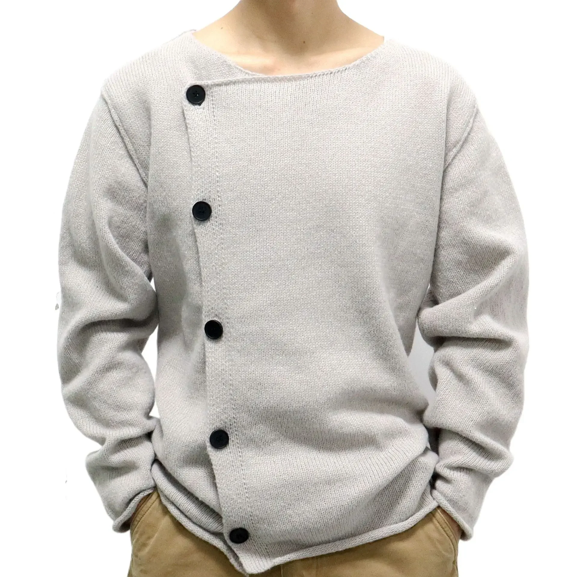 Mens Knit Coats Oblique Single Breasted Cardigan Coat Autumn and Winter Round Neck Sweater Male Tops
Mens Knit Coats Oblique Single Breasted Cardigan Coat Autumn and Winter Round Neck Sweater Male Tops