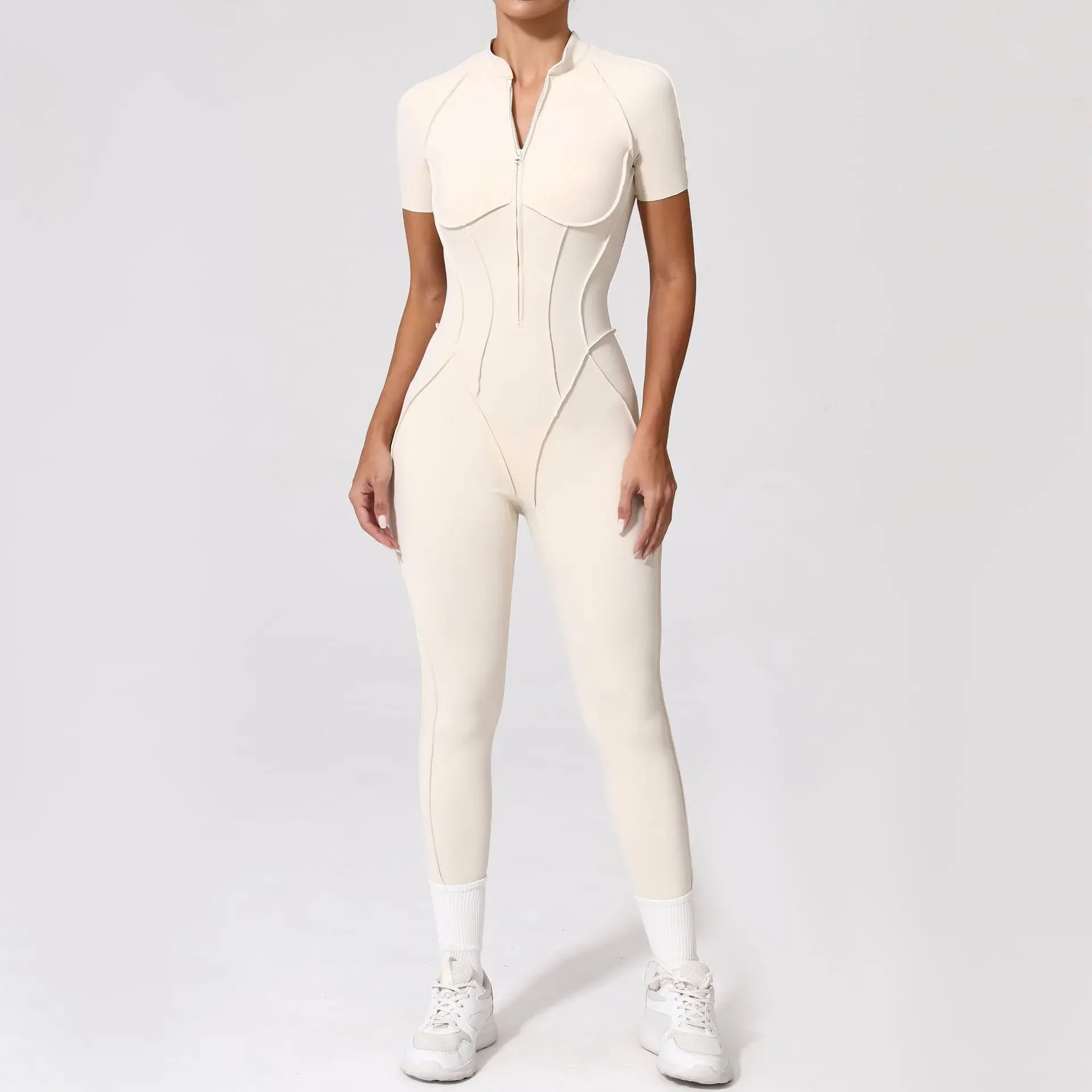 Seamless Yoga Jumpsuits Sports Fitness Zipper Hip-lifting Short-sleeved Backless Dance Workout Gym Pants Bodysuits for Women
Seamless Yoga Jumpsuits Sports Fitness Zipper Hip-lifting Short-sleeved Backless Dance Workout Gym Pants Bodysuits for Women