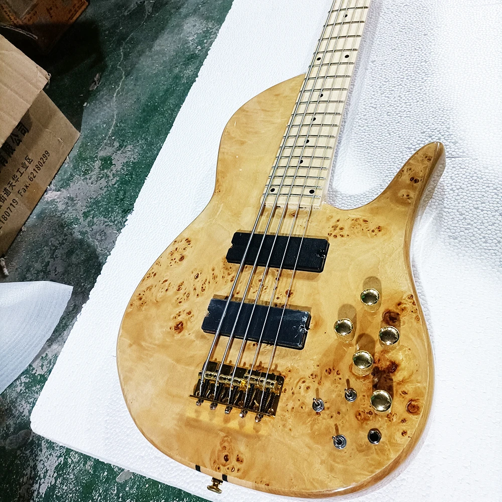 Natural Wood Color ASH 5 Strings Fo Electric Bass Guitar with Maple Fretboard Neck Through Body
Natural Wood Color ASH 5 Strings Fo Electric Bass Guitar with Maple Fretboard Neck Through Body