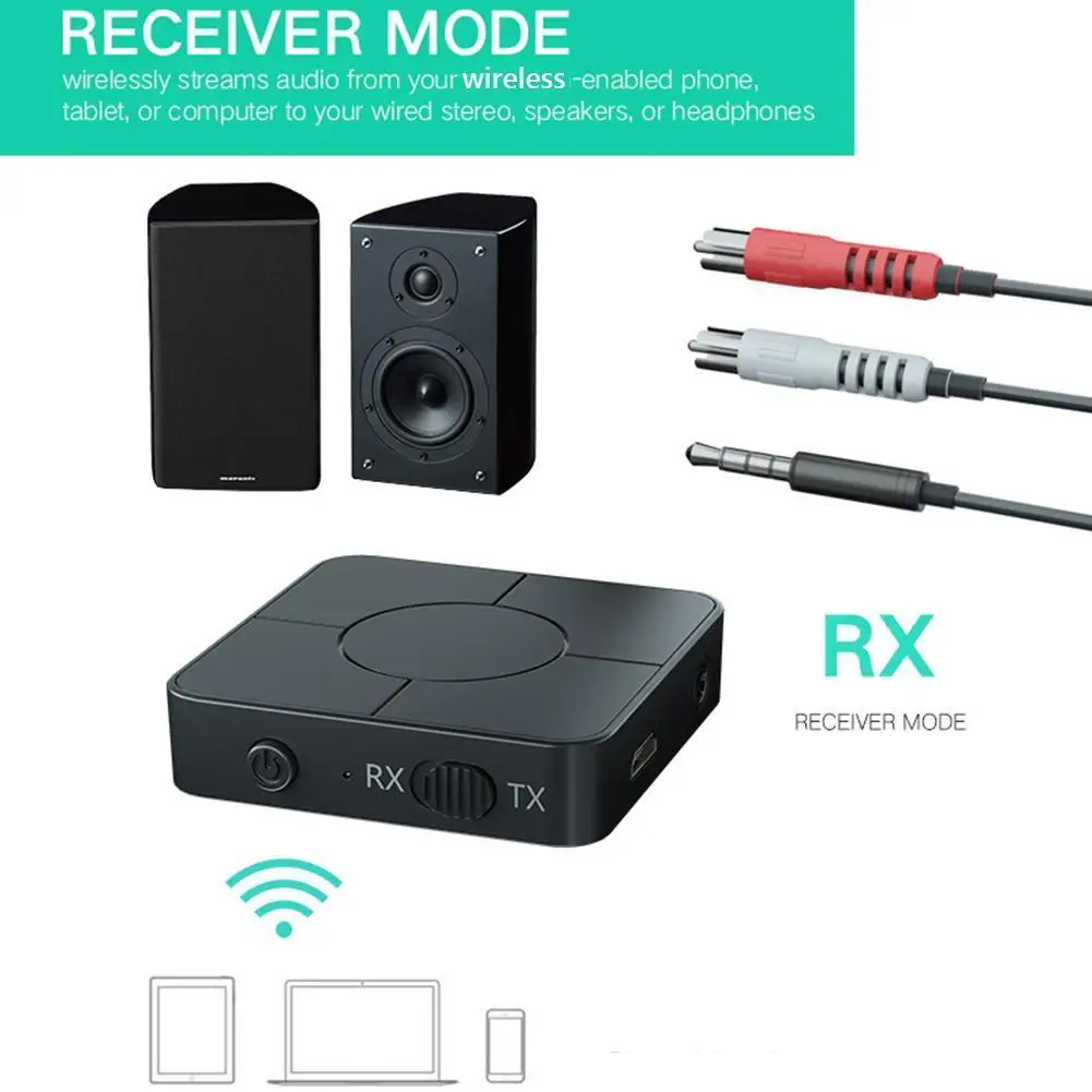 KN326 Bluetooth 5.0 Передатчик-приемник AUX RCA, беспроводной аудиоадаптер с микрофоном
KN326 Bluetooth 5.0 Передатчик-приемник AUX RCA, беспроводной аудиоадаптер с микрофоном