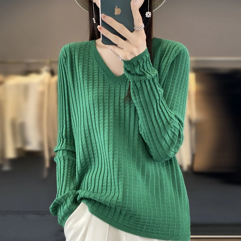 2024 Autumn/Winter Women's Pullover Women's Cashmere Sweater Women's V-neck Top Long sleeved Cashmere Knitwear
2024 Autumn/Winter Women's Pullover Women's Cashmere Sweater Women's V-neck Top Long sleeved Cashmere Knitwear