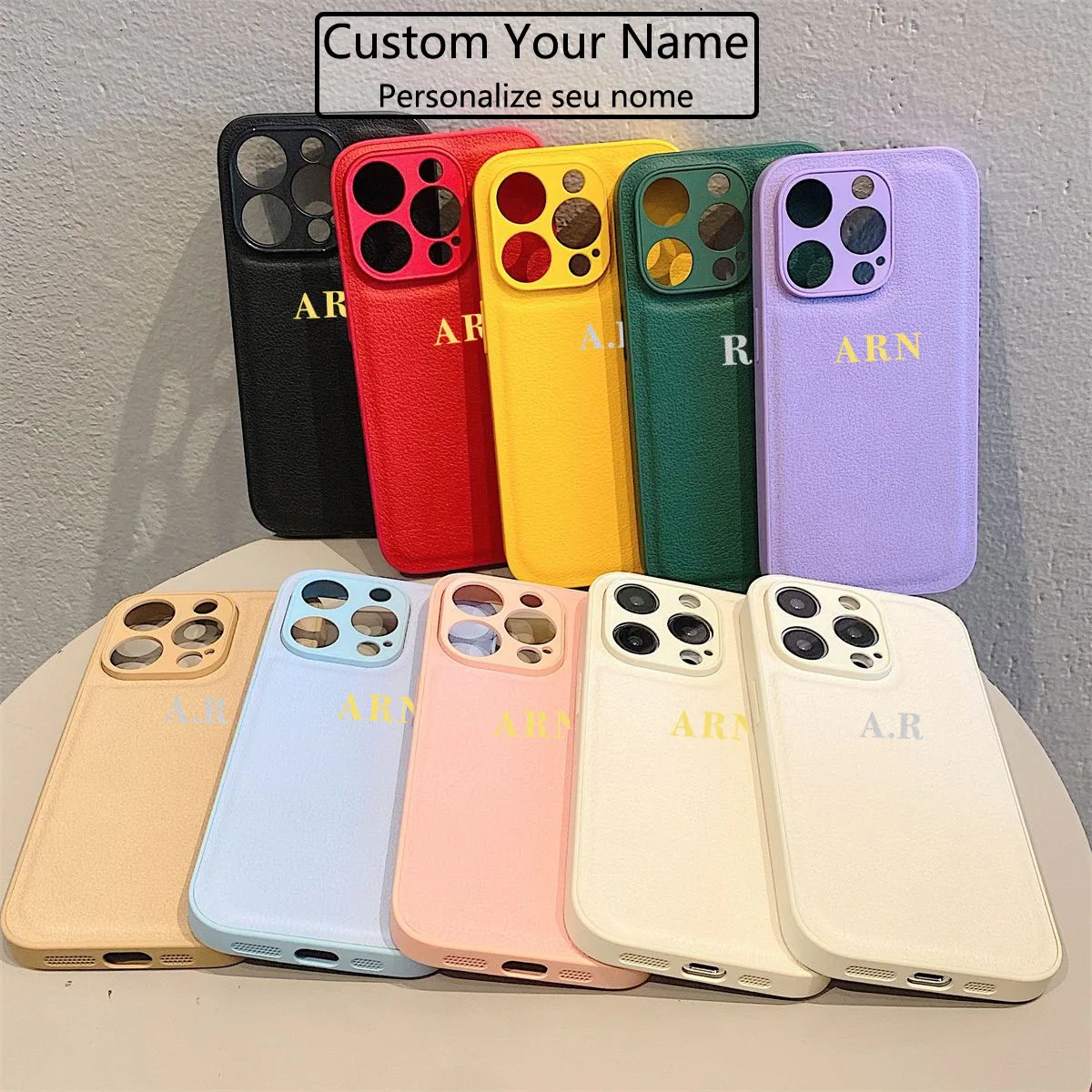 Personalized Customized Name Letter Leather Case For Iphone 15pro max 14 13 Pro Max 12 Mini 11 kafr letters Luxury Covers
Personalized Customized Name Letter Leather Case For Iphone 15pro max 14 13 Pro Max 12 Mini 11 kafr letters Luxury Covers